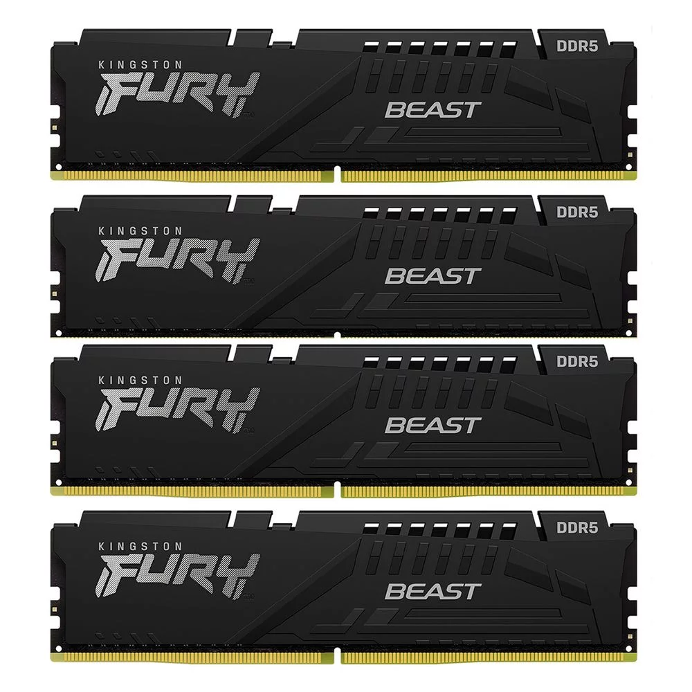 Память оперативная/ Kingston 128GB 5200MT/s DDR5 CL40 DIMM (Kit of 4) FURY Beast Black XMP (KF552C40BBK4-128)