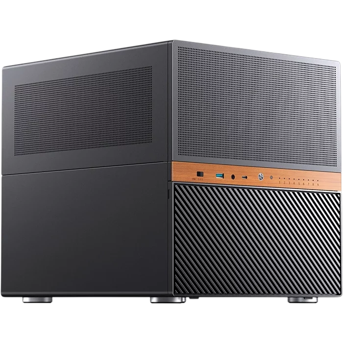 Корпус без блока питания/ Case JONSBO N6, Mini-Tower, 2x120mm, 1xUSB-A 3.0 + 1xUSB-C 3.2, mATX, mITX Black (N6 BLACK)