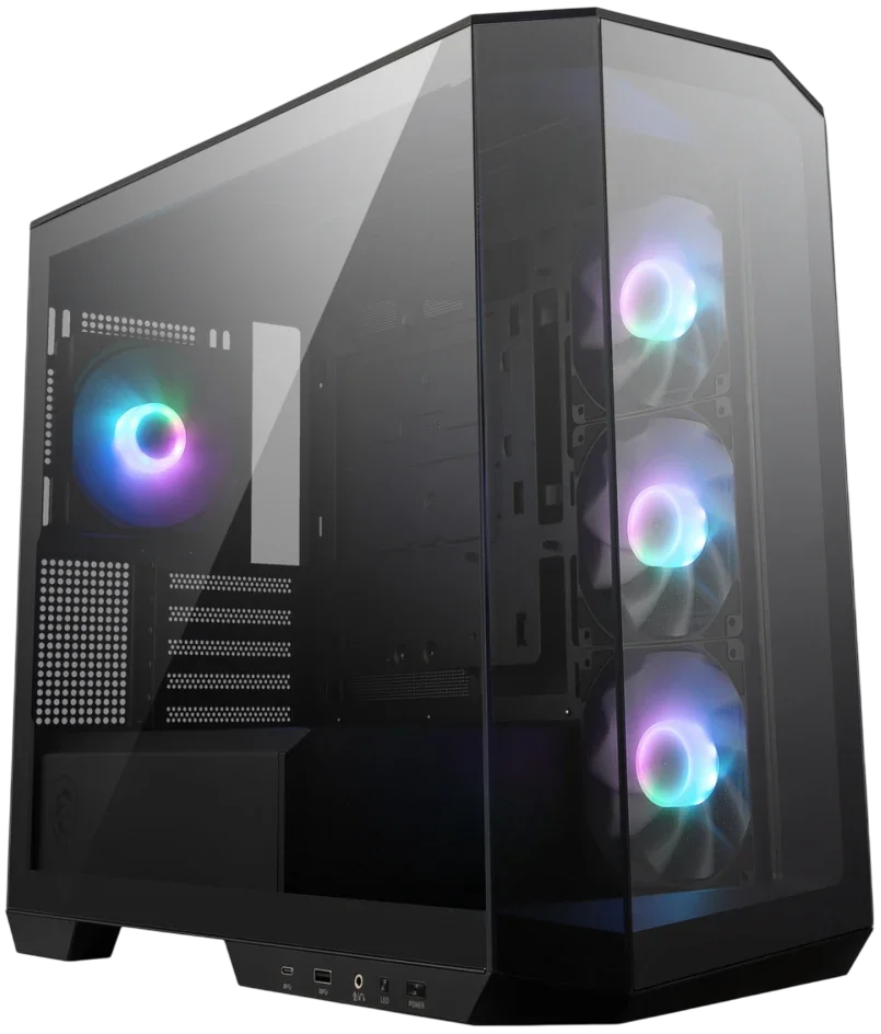 Корпус ПК без блока питания/ Case MSI MAG PANO M100R PZ, Mini-Tower, TG, 4x120mm ARGB, 1xUSB 3.2, 1xUSB 3.2 Type-C, mATX, mITX Black (306-7G24R25-HH9)