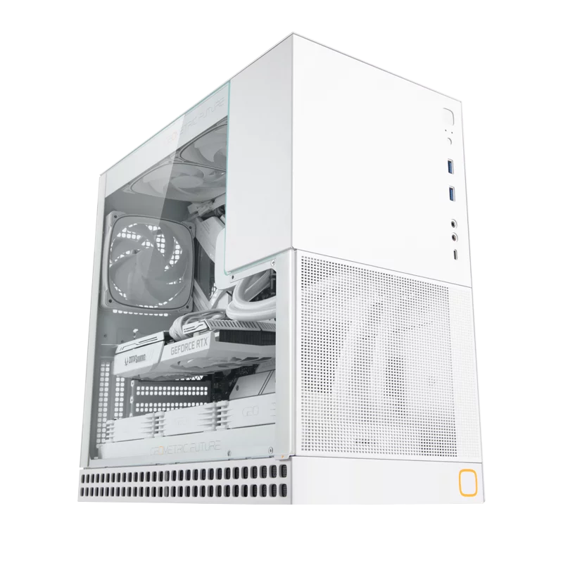Корпус ПК без блока питания/ Case Geometric Future Model 4 King Arthur, Midi-Tower, TG, no fans, 2xUSB-A 3.0, 1xUSB 3.2 Type-C, E-ATX, ATX, mATX, mITX White (1AM4KAWT00101)