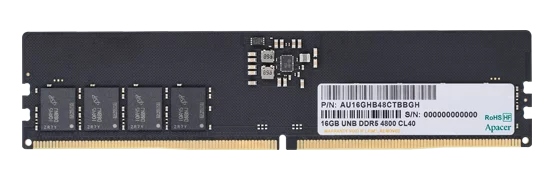 Apacer DDR5 16GB 4800MHz DIMM (PC5-38400) CL40 1.1V (Retail) 2048*8 3 years (AU16GHB48CTBBGH/ FL.16G2A.PTH)
