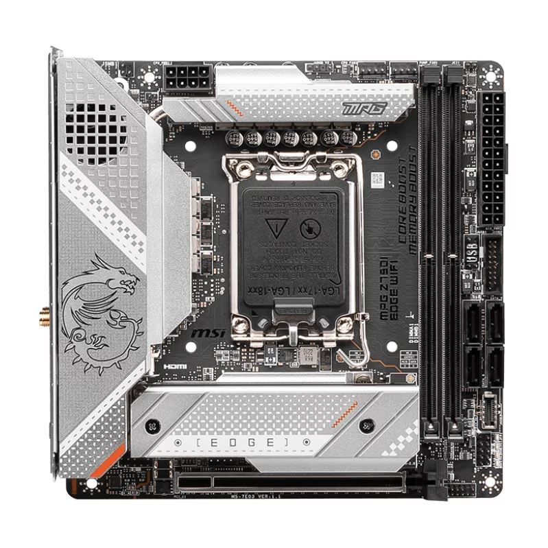 Материнская плата MSI MPG Z790I EDGE WIFI LGA1700,2DDR5,1PCI-Ex16,3M.2,4SATA3,2USB3.2Gen2x2, 2USB3.2