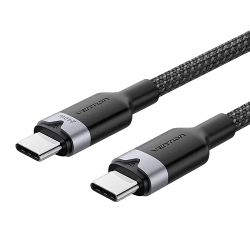 Кабель Vention USB 2.0 CM/CM - 2м. Чёрный 5А PD240W, шт. (TRIBH)