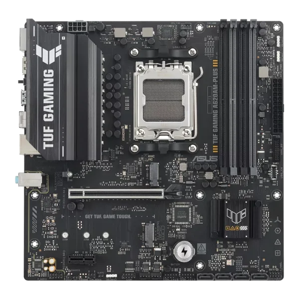 Материнская плата ASUS TUF GAMING A620AM-PLUS, AM5, A620A, 4*DDR5, 4*SATA, 2*M.2, 2*USB 3.2, 4*USB 2.0, 1*PCIx16, 1*PCIx1, 2*DP+HDMI, mATX;