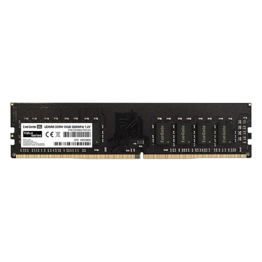 Exegate EX295579RUS Модуль памяти ExeGate Value DIMM DDR4 16GB 3200MHz