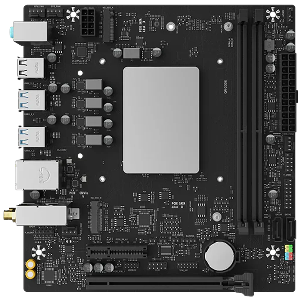 Материнская плата Maxsun MS-MoDT 205H D4 WIFI 205H, SoC, 2xDDR4, 1*PCIEx16, 1*PCIEx4, 1*PCIEx1, 4*M.2, 6*USB3.2Gen1, 6*USB2.0, 2*SATA3.0, 1G, M-ATX, RTL (6940709664193)
