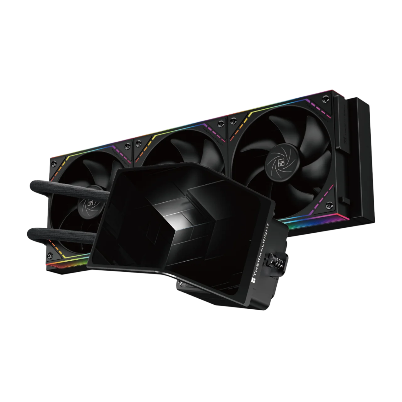 Система жидкостного охлаждения/ Water Cooling System Thermalright Levita Vision 360 (360mm, LED, Black, ARGB/ Fans: 3x120mm, 68.9CFM, 28.2dBA, 2000RPM/ Pump height 98mm, 3000RPM, Rad thickness 27mm/ S (L-VISION-BL-360-ARGB)