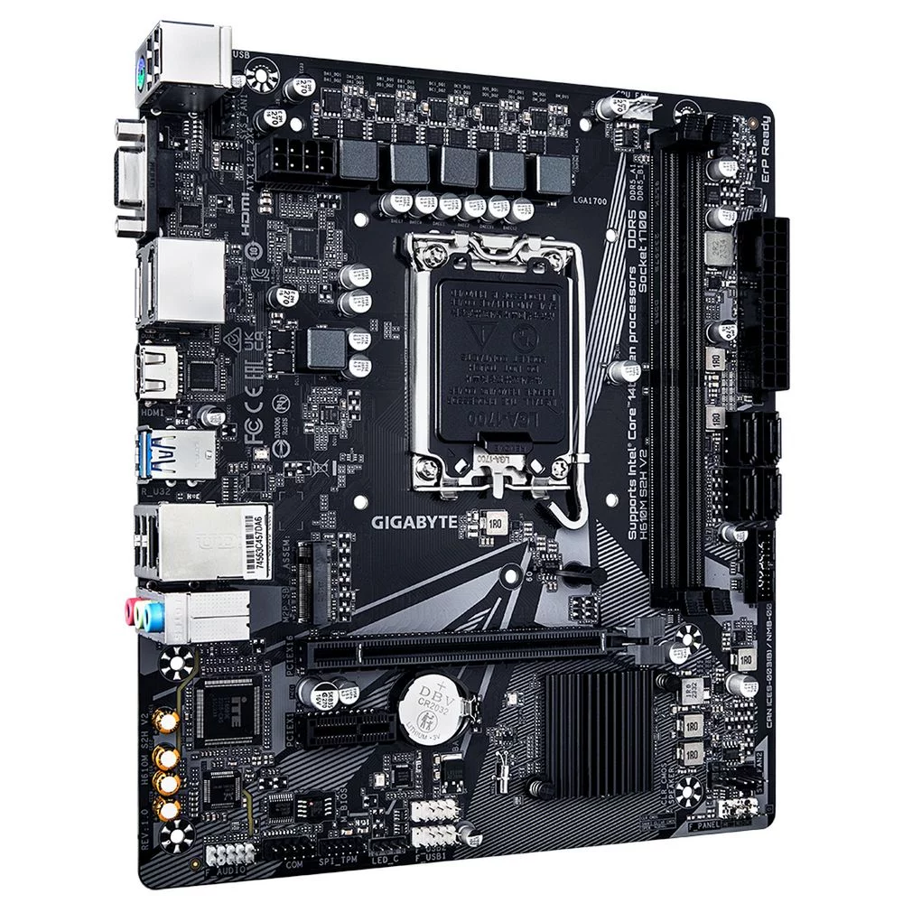 Материнская плата Gigabyte OEM H610M S2H V2, Socket 1700, Intel®H610, 2xDDR5-4800, D-SUB+HDMI+DP+DP, 1xPCI-Ex16, 1xPCI-Ex1, 4xSATA3, 1xM.2, 8Ch Audio, GLan, (4+4)xUSB2.0, (2+2)xUSB3.2, 1xPS/ 2, mATX, RTL oem (H610M S2H V2||OEM)
