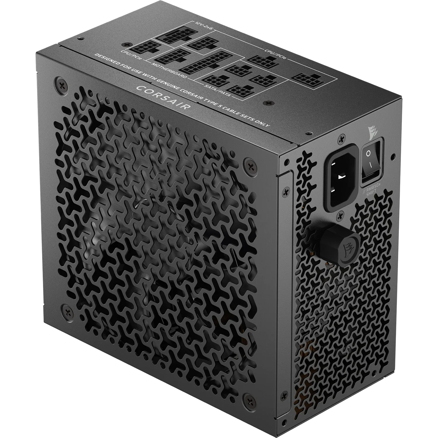 Блоки питания/ Power Supply Corsair RM850x SHIFT, Model RPS0161, 850W 80+ Gold (ATX, 3.1, PCIe 5.1, Full modular, 1x24(20+4)pin, 1x12V-2x6, 2x4+4-pin CPU +12V (EPS), 8x4-pin Molex, 3x6+2-pin PCIe, 12x (CP-9020299-EU)