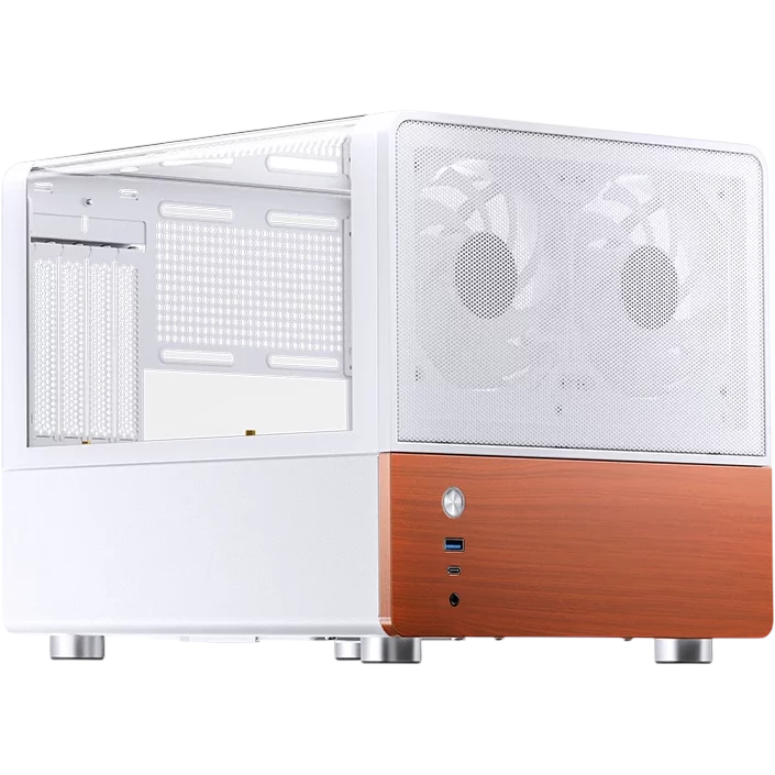 Корпус без блока питания/ Case JONSBO V12, Mini-Tower, TG, 2x120mm, 1xUSB-A 3.0 + 1xUSB-C 3.2, mATX, mITX White (V12 WHITE)