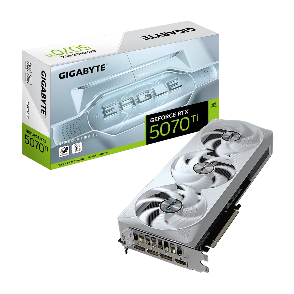Видеокарта Gigabyte Bad Pack RTX5070Ti EAGLE OC ICE SFF 16GB GDDR7 256bit 3xDP HDMI 3FAN RTL bp (GV-N507TEAGLEOC ICE-16GD||BP)