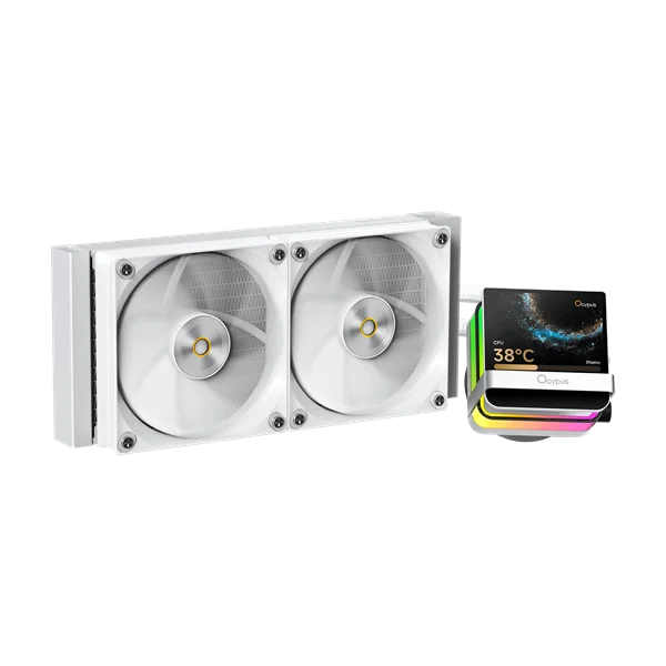 Система водяного охлаждения Ocypus Sigma L24 PRO WH, 240mm, LCD Pump, 2x120mm FDB fans, LGA115X/1200/1700/18XX, AM4/AM5