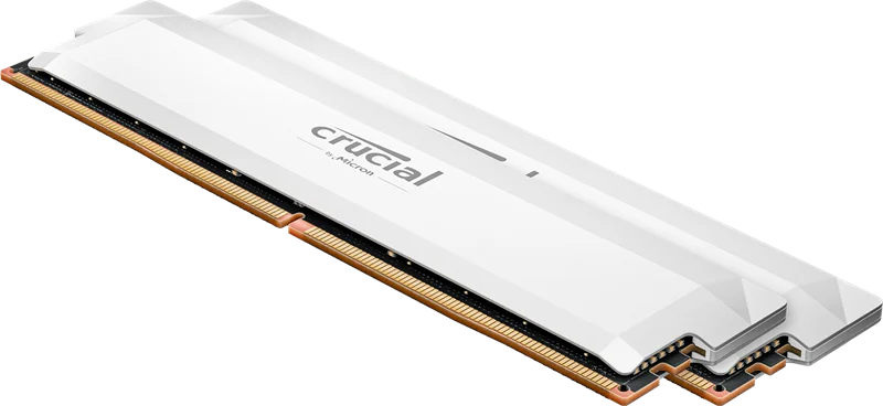 Оперативная память Crucial Pro Gaming by Micron DDR5-6400 64GB Kit (2x32GB) UDIMM CL40 White 1.35V, 1 Year Warrаnty (CP2K32G64C40U5W)