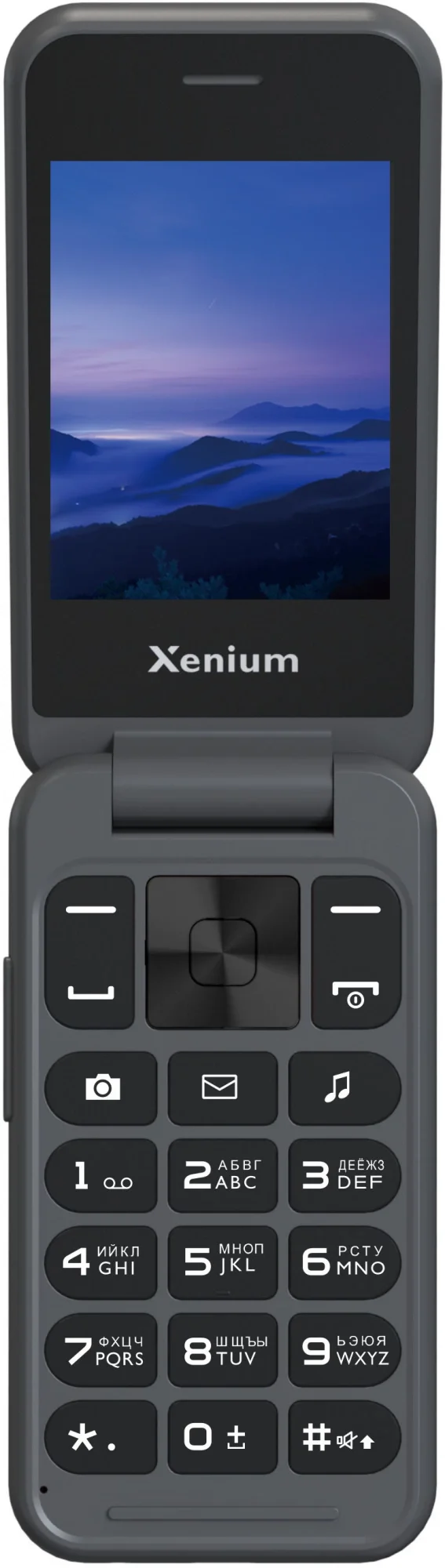 Мобильный телефон Xenium X680 темно-серый раскладной 2Sim 2.8" 240x320 Nucleus 0.3Mpix GSM900/ 1800 MP3 FM microSD max32Gb (CTX680DG/00)