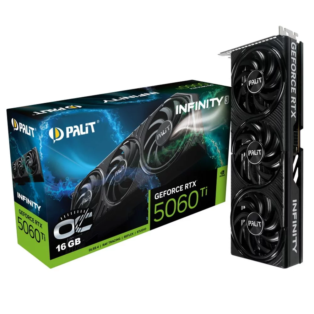 Видеокарта Palit Bad Pack RTX5060Ti INFINITY 3 OC 16GB GDDR7 128bit 3xDP HDMI 3FAN RTL bp (NE7506TS19T1-GB2061S||BP)