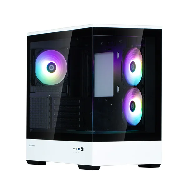 ZALMAN P30 BW, MATX, BLACK/ WHITE, WINDOW, 2x3.5", 3x2.5", 1xUSB TYPE-C, 1xUSB3.0, SIDE 2x120mm ARGB, REAR 1x120mm ARGB