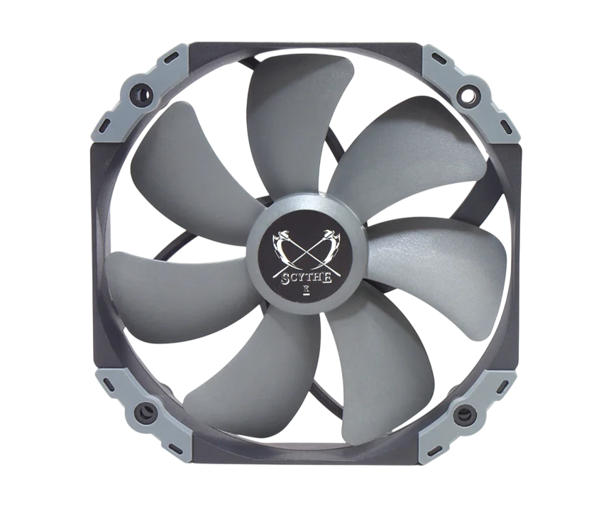 Кулер для корпуса/ Case Cooler Scythe Kaze Flex 140 (140x140x27mm, 4-pin PWM, 100.8CFM, 26.45dBA, 1800RPM, Gray) (KF1425FD18-P)