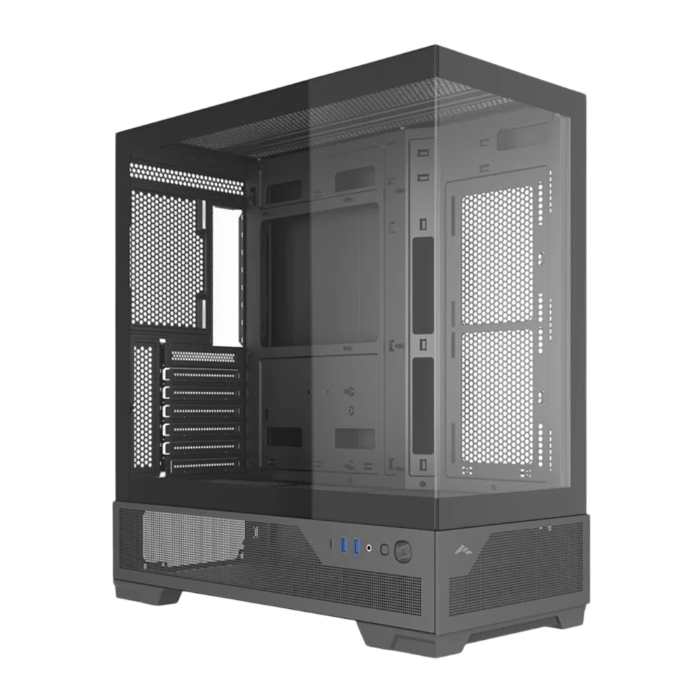 Корпус Компьютер без блока питания/ Case SAMA V43E Black, Midi-Tower, TG, no fans, 2xUSB 3.0 + 1xUSB 3.2 Type-C, ATX, mATX, mITX Black (V43E-BKADA0X1-GL)