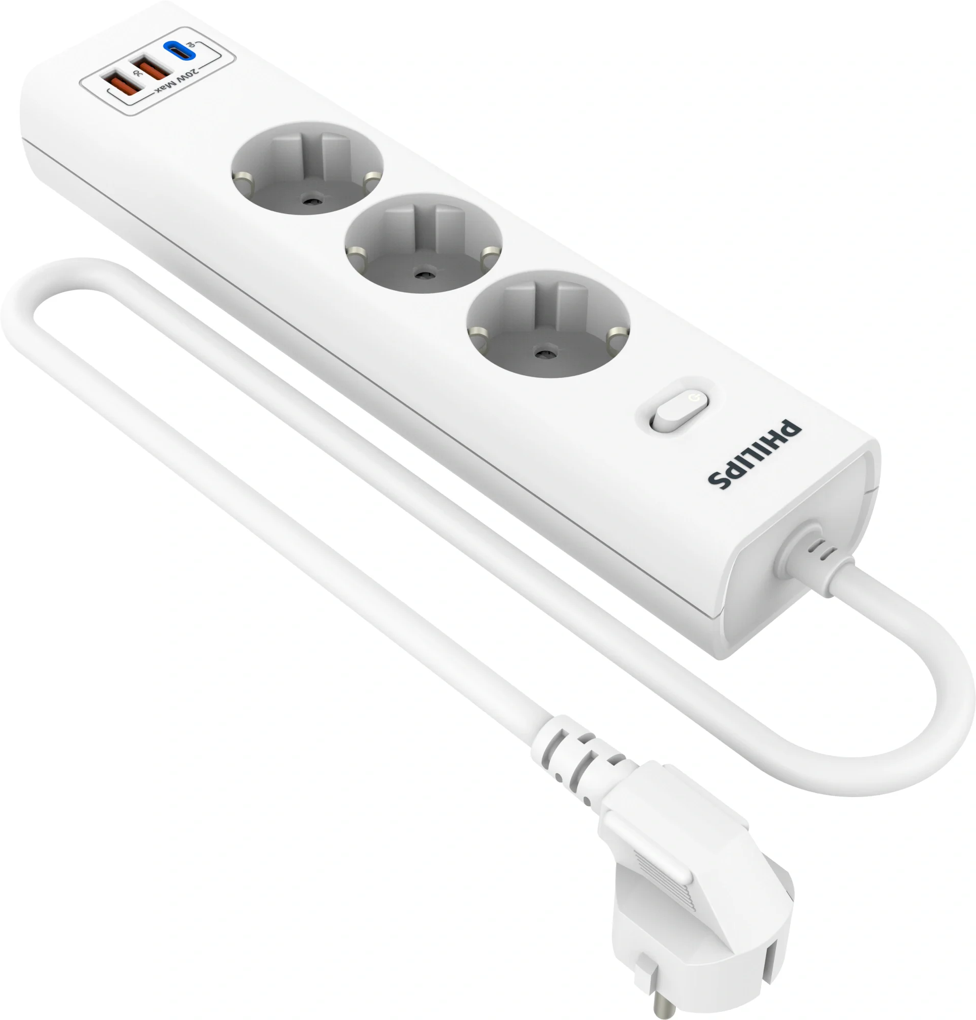 Сетевой фильтр Philips CHP4336WB/ 51 3м (3 розетки) белый (коробка) (CHP4336WB/51)