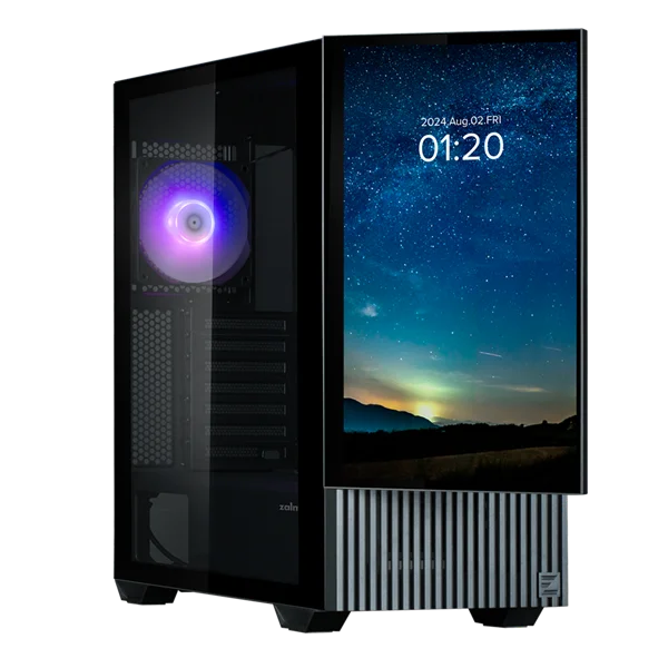ZALMAN Z10 DS, ATX, BLACK, WINDOW, built-in 15.6-inch FHD display, 2x3.5", 2x2.5", 2xUSB3.0, 1xUSB 3.1 Type-C, FRONT 2x120mm, REAR 1x120mm ARGB (Z10 DS BLACK)