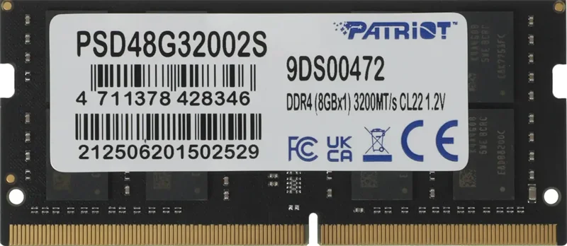 Модуль памяти PATRIOT SODIMM DDR4-3200 8GB PSD48G32002S