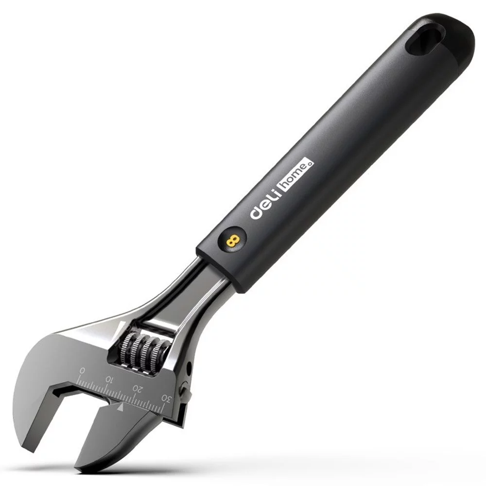 Ключи Deli Разводной ключ «Home Series Black" Deli HT1508 200мм, эксклюзивный дизайн, рукоятка из высококачественного софттач пластика