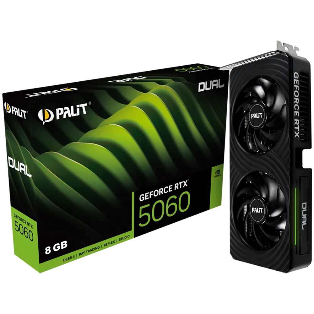 Видеокарта Palit Bad Pack RTX5060 DUAL 8GB GDDR7 128bit 3xDP HDMI 2FAN RTL bp (NE75060019P1-GB2063D||BP)