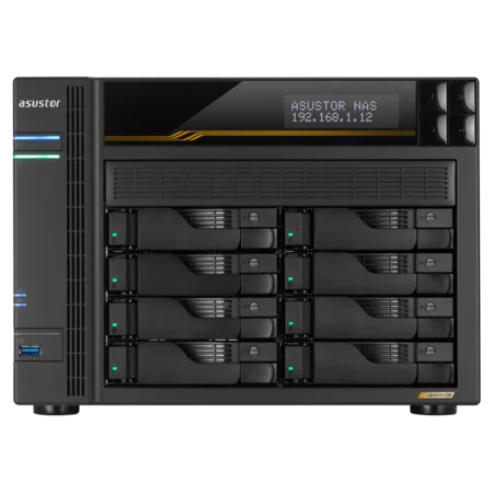 сетевое хранилище ASUSTOR AS6808T 10-Bay NAS/AMD Ryzen V3C14 2,3GHz/16GB DDR5, noHDD(HDD,SSD)/2x5,2х10,Gbe(LAN)/3xUSB3.2,Type-C; 90IX01T8-BW3S00