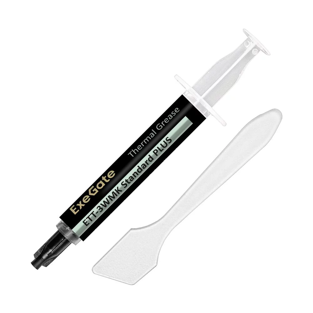 Термопаста Exegate ETТ-3WMK Standard PLUS (3,2 Вт/ (м•К), 1.5г, шприц с лопаткой) (EX296091RUS)