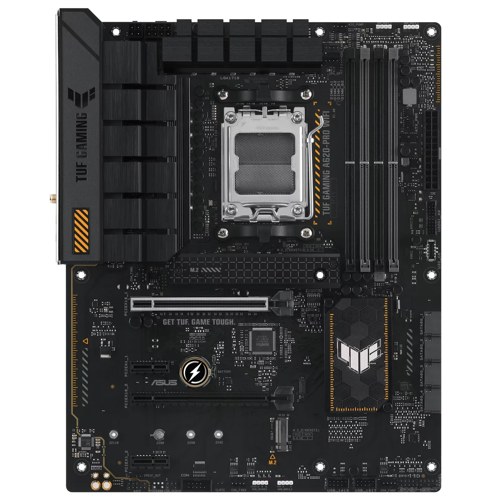 Материнская плата ASUS TUF GAMING A620-PRO WIFI, Socket AM5, A620, 4*DDR5, DP+HDMI, 4xSATA3, 2xM.2, Audio, Gb LAN, USB 3.2, USB 2.0, ATX (90MB1FR0-M0EAY0)