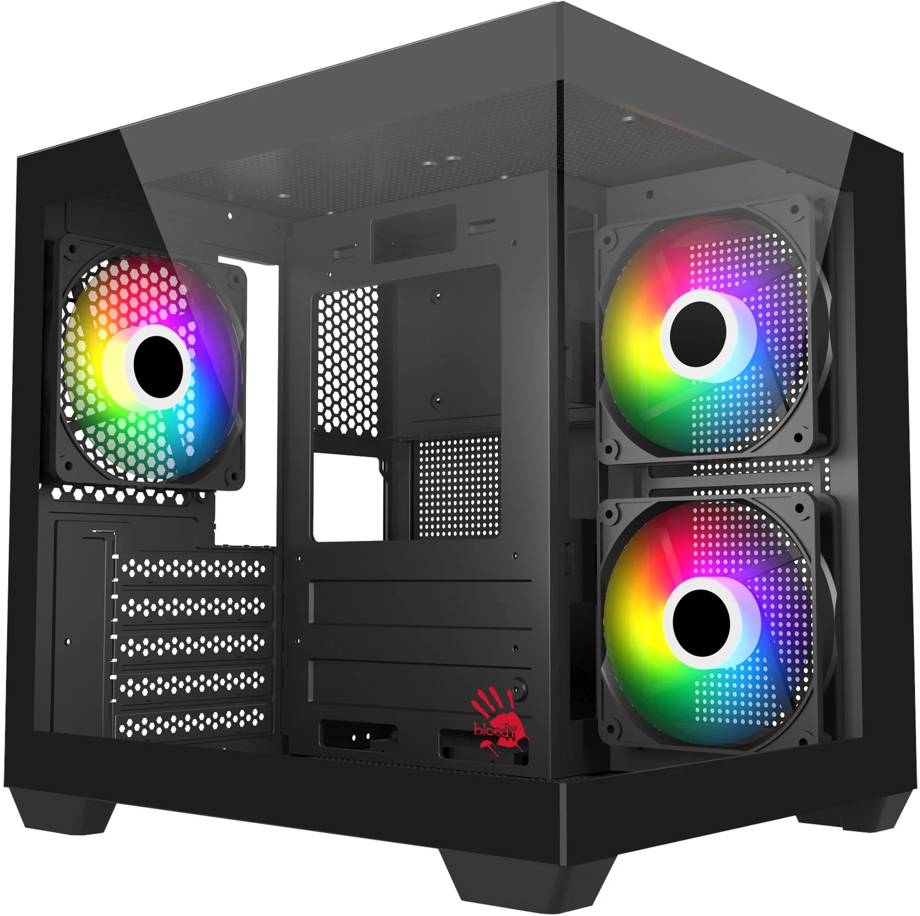 Корпус Bloody CC-121 черный без БП mATX 7x120mm 1xUSB2.0 1xUSB3.0 audio (CC-121-BK)