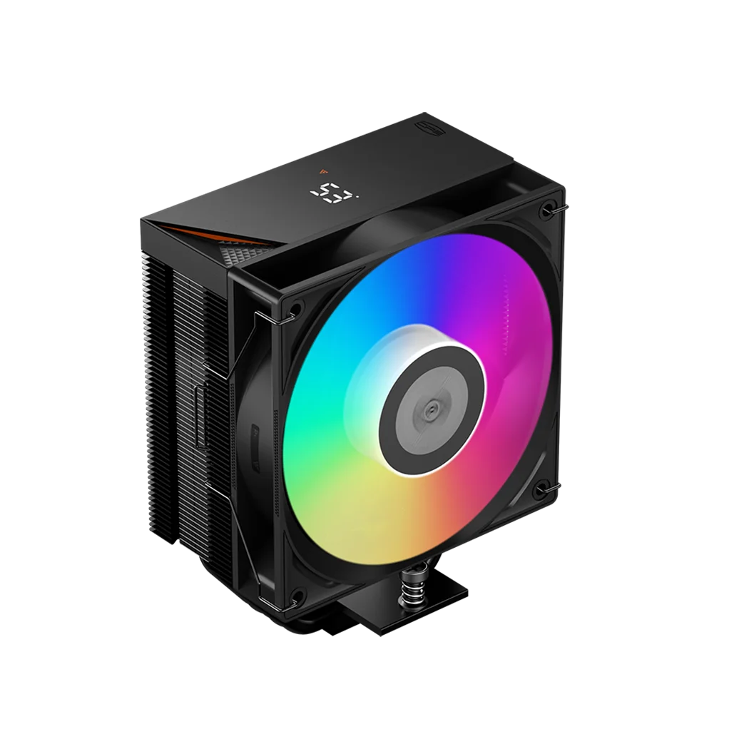 Кулер для процессора/ CPU Cooler PCCooler RT400 Digital ARGB BK (230W, 4-pin PWM, ARGB, LED temp., 152mm, Al/Cu, 4x6mm, 1x120mm, 73.32CFM, 34.9dBA, 2200RPM, S: 1851/1700/1200/115X, AM5/AM4, black)