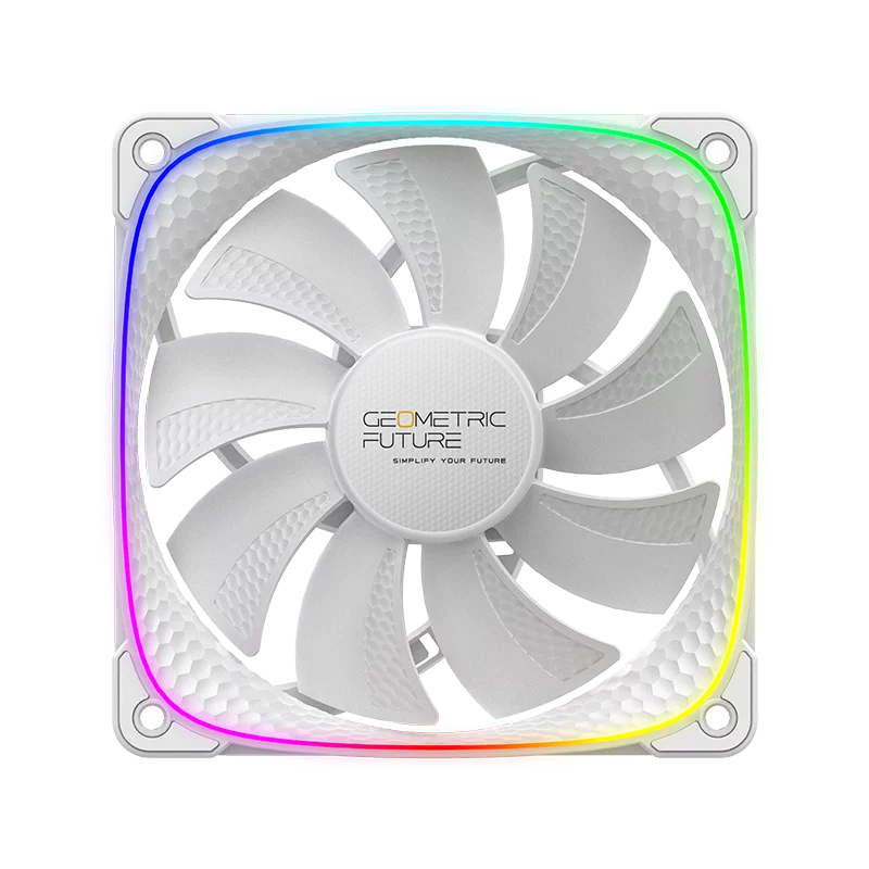 Вентилятор корпусный/ Case Cooler Geometric Future Squama 2503RW-12 Reverse (120x120x25mm, 4-pin PWM, ARGB, 57.67CFM, 29.87dBA, 1500RPM, White) (1F2503R112011)