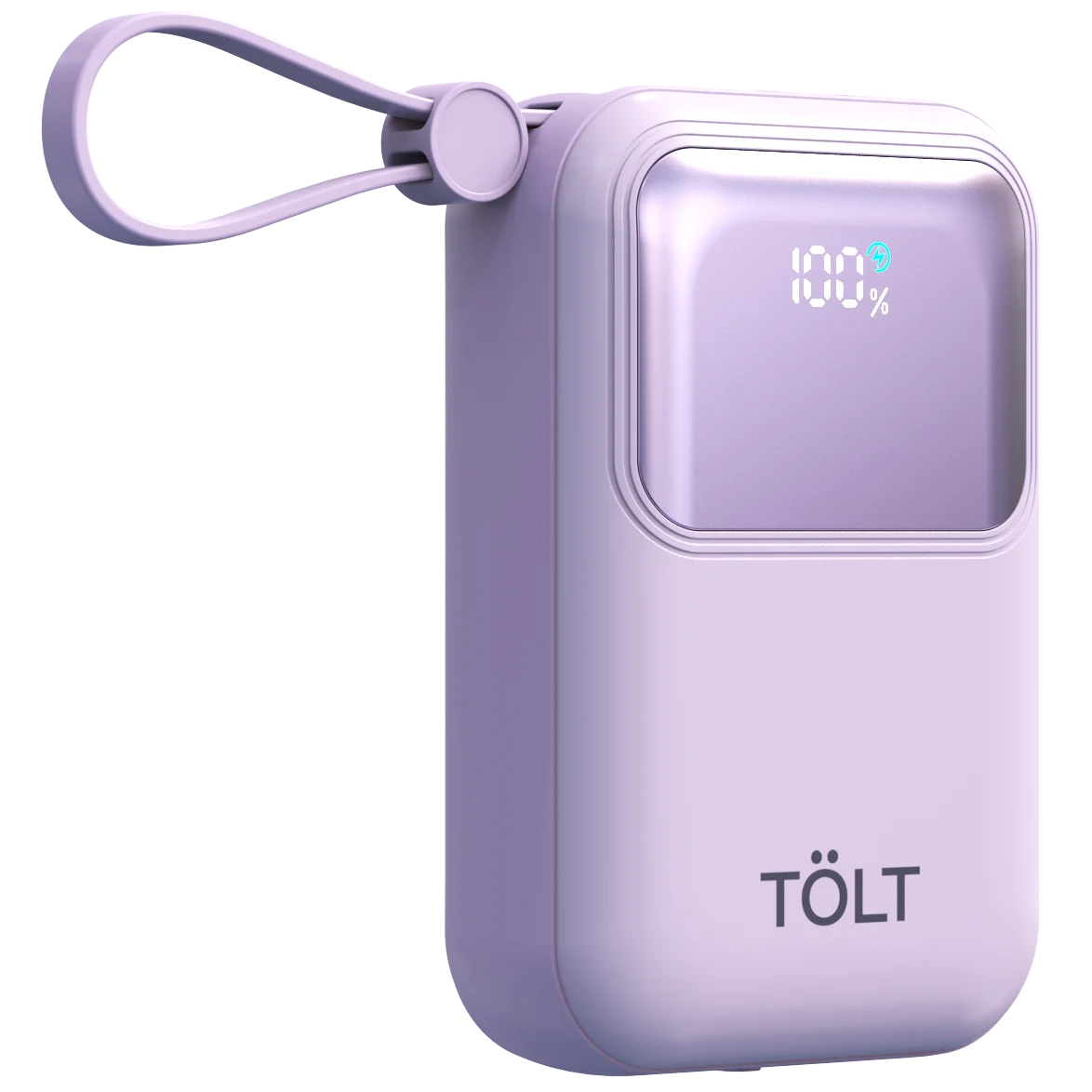 Портативный аккумулятор TOLT Lit LT-LL10T, 10000mAh, 22,5W, fast charging and PD, violet/ Powerbank TOLT Lit LT-LL10T, 10000mAh, 22,5W, fast charging and PD, violet