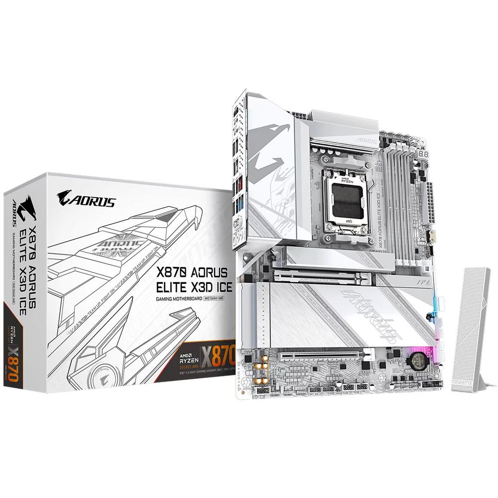 Материнская плата Gigabyte X870 AORUS ELITE X ICE, (X870 AORUS ELITE X3D ICE)
