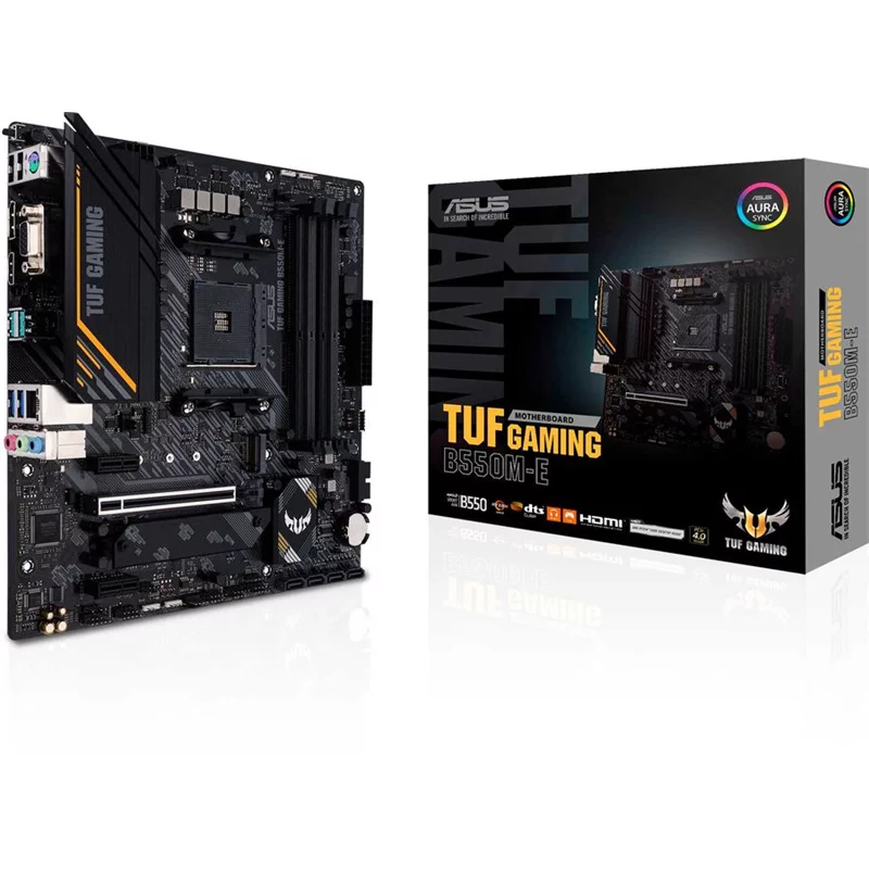 Материнская плата ASUS TUF GAMING B550M-E, Socket AM4, B550, 4*DDR4, HDMI+DP+D-Sub, CrossFireX, SATA3 + RAID, Audio, 2,5Gb LAN, USB 3.2*6, USB 2.0*4, COM*1 header (w/ o cable) mATX (90MB17U0-M0EAY0)