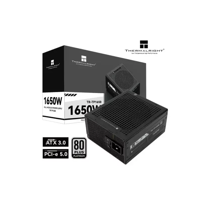 Блок питания 1650W/ Power Supply Thermalright, 1650W 80+ Platinum (ATX, 3.0, PCIe 5.0, Full modular, 1x24(20+4)pin 600mm, 3xCPU 8(4+4)pin, 4xPCIe*2 8(6+2)pin, 2x12VHPWR PCIe 5.0 12+4pin 600mm, 6xSATA, 5xMOLEX4pin, Active, 120x12 (TR-TP 1650)