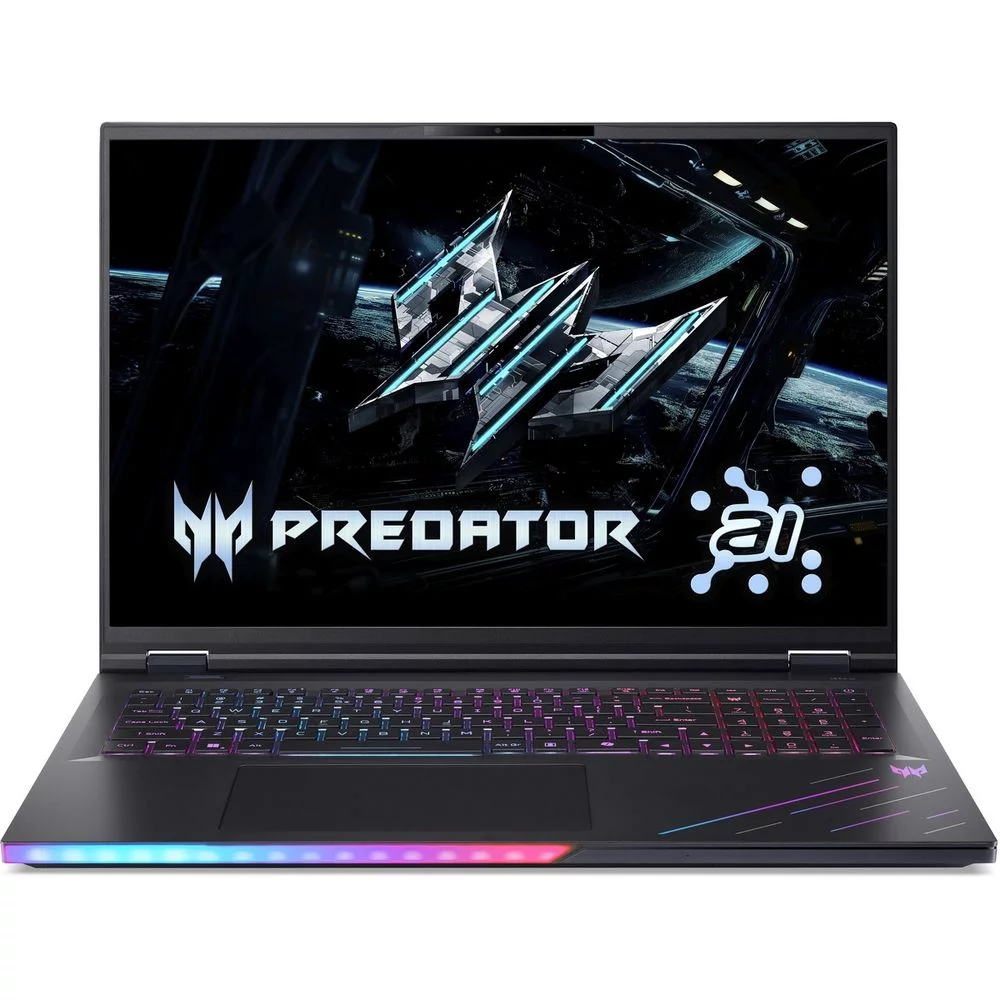 Ноутбук/ ACER Predator Helios 18 AI PH18-73-99GX 18"(2560x1600 miniLED (матовый, 240Hz, 3ms) )/Intel Core Ultra 9 275HX(2.7Ghz)/65536Mb/2TbPCISSDGb/noDVD/Ext:NVIDIA GeForce RTX 5080(16384Mb)/Cam/BT/WiFi/100WHr/war 1y/3.5kg/ (NH.QVZCD.002)