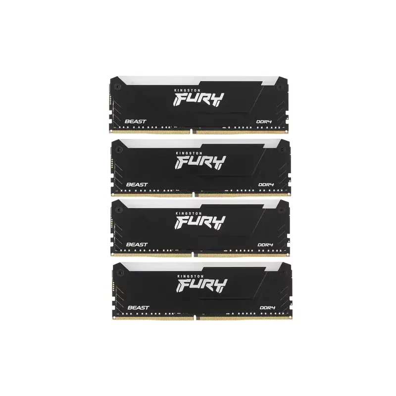 Память оперативная/ Kingston 64GB 3600MT/s DDR4 CL18 DIMM (Kit of 4) FURY Beast RGB (KF436C18BB2AK4/64)
