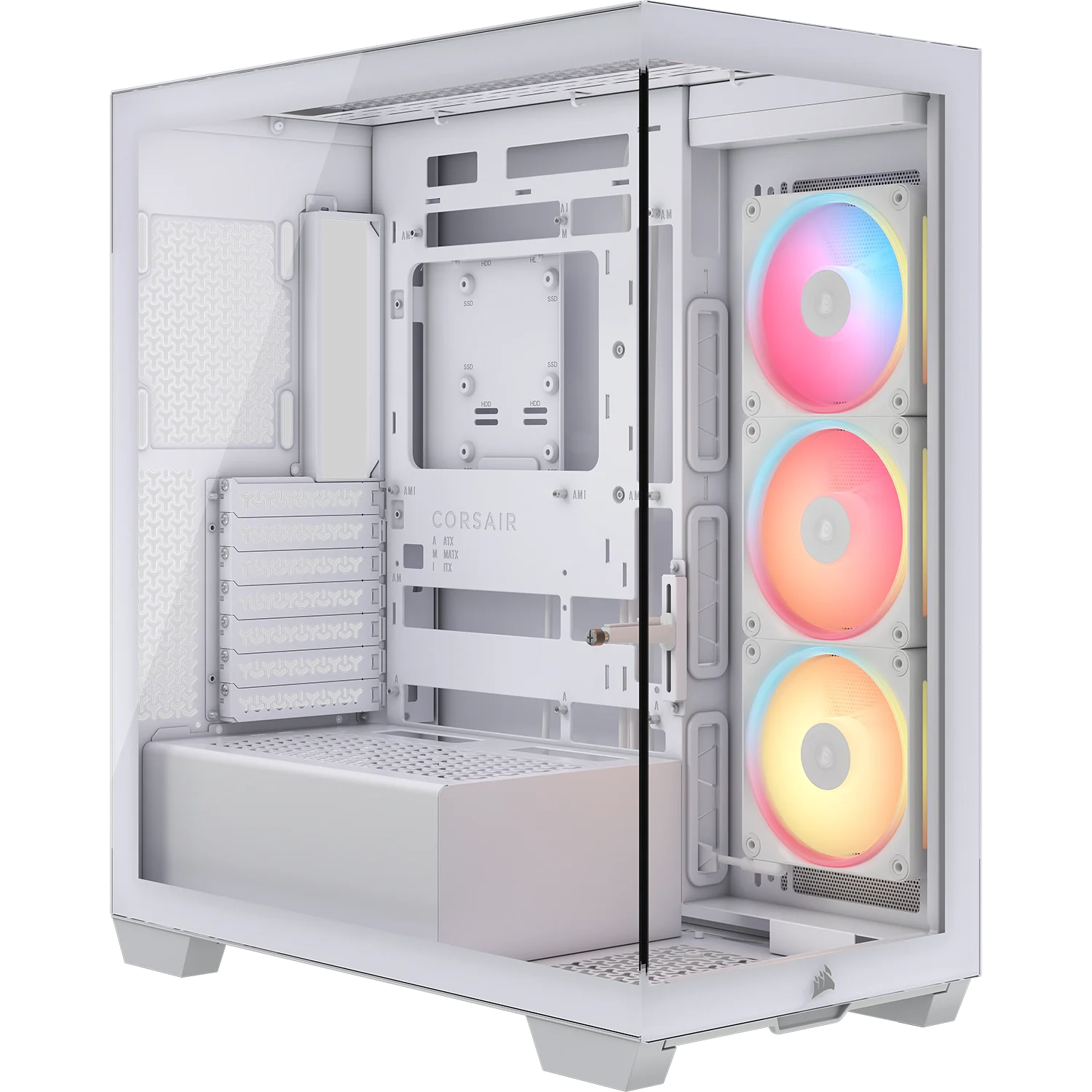 Корпус без блока питания/ Case Corsair 3500X LX-R RGB iCUE LINK, Midi-Tower, TG, 3x120mm ARGB, 2xUSB-A 3.2, 1xUSB 3.2 Type-C, E-ATX, ATX, mATX, mITX White (CC-9011325-WW)