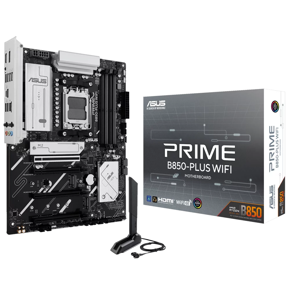 Материнская плата ASUS Bad Pack PRIME B850-PLUS WIFI AM5 ATX 4xDDR5 4xPCIEx16 3xM.2 USB-C DP HDMI 2.5GLAN WIFI 6E bp (90MB1L80-M0EAY0||BP)
