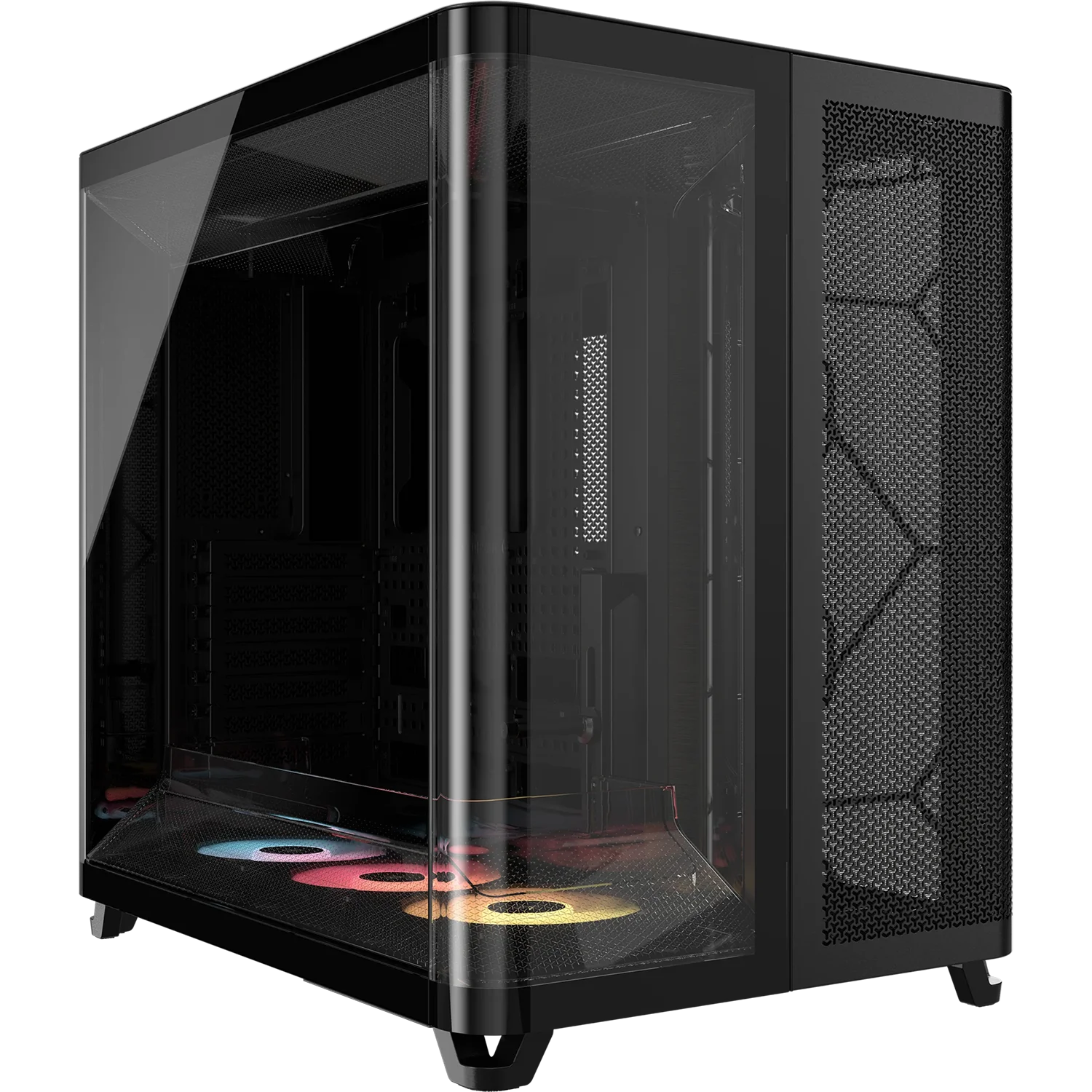 Корпус без блока питания/ Case Corsair AIR 5400 RS-R ARGB, Midi-Tower, TG, 3x120mm ARGB reverse fans, 2xUSB-A 3.2, 1xUSB 3.2 Type-C, E-ATX, ATX, mATX, mITX Black (CC-9011318-WW)