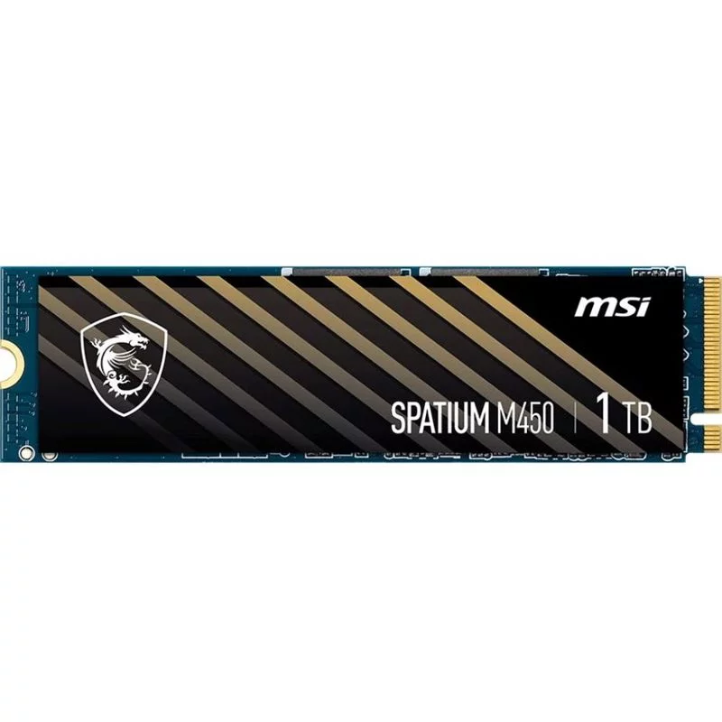 MSI SSD SPATIUM M450, 1000GB, M.2(22x80mm), NVMe, PCIe 4.0 x4, 3D TLC, R/W 3400/2500, IOPs , TBW 350, DWPD 0.19 (5 лет) (S78-440L0M0-P83)