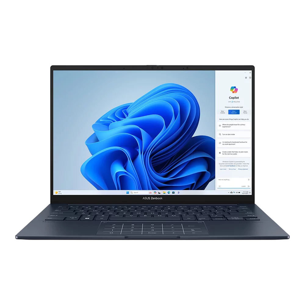 Ноутбук ASUS Zenbook 14 UX3405CA-PP1158 Intel Core Ultra 7 255H/ LPDDR5X 16GB/ 1TB SSD/ Intel Arc Graphics/ 14" OLED WQXGA+(WQ+) 2880X1800 16:10, WiFi 7+BT 5.4/ Without OS / 1.20 kg / Ponder Blue (90NB14W1-M01PP0)