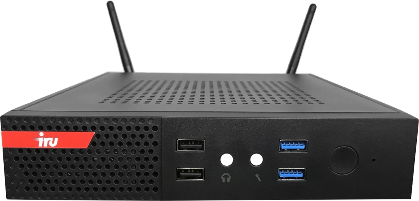 Компьютер IRU Опал 313 slim Core i3 10100 (3.6) 8Gb SSD256Gb DOS GbitEth 120W черный (2057725)