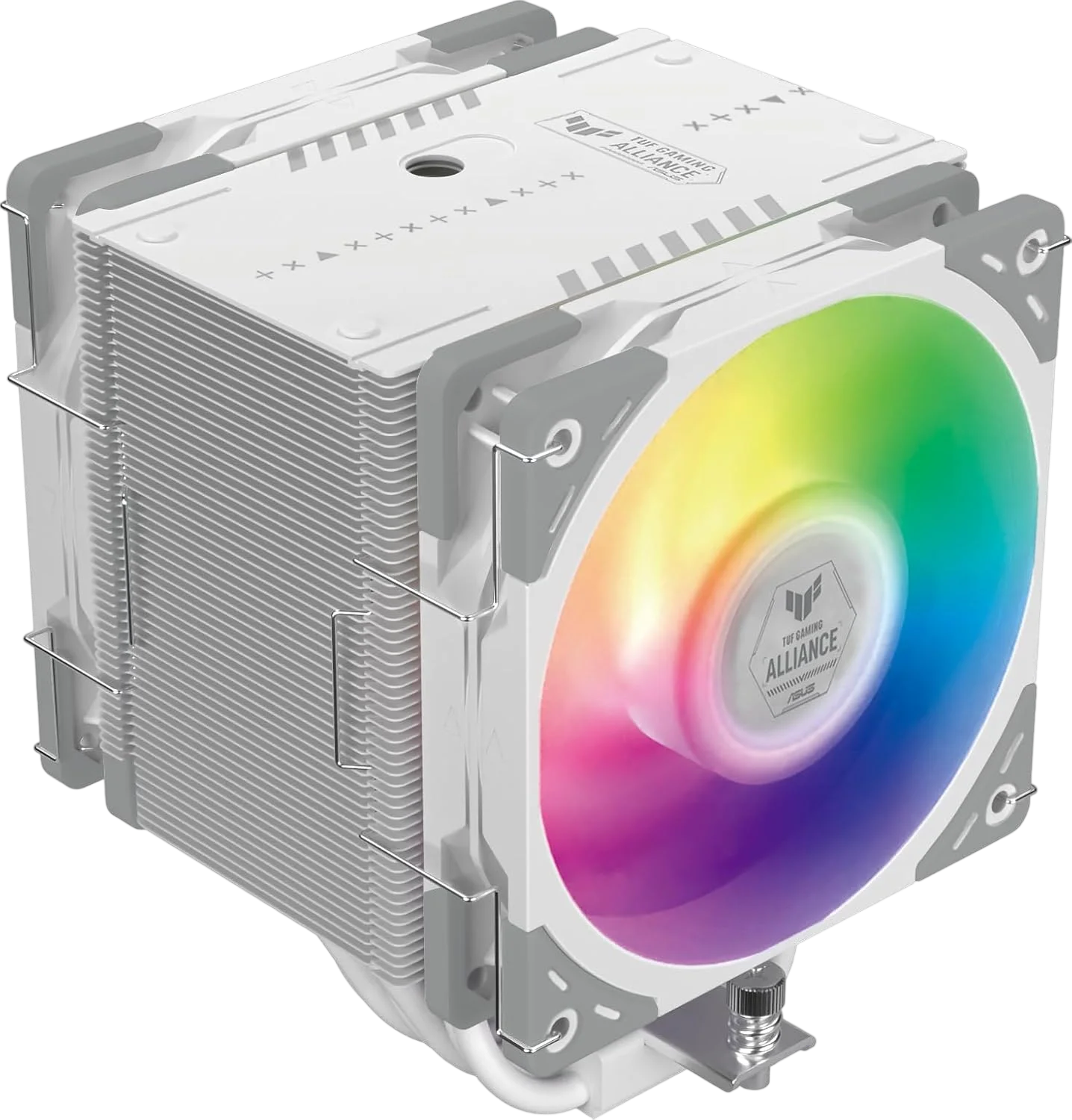 Кулер для процессора/ CPU Cooler Scythe Mugen 6 TUF Gaming White Edition (240W, 4-pin PWM, 154mm, Al/ Cu, 6x6mm, ARGB, 2x120mm, 75.17CFM, 35.57dBA, 2500RPM, S: 1851/ 1700/ 1200/ 115X/ 2011(v3)/ 2066, AM5/ AM (SCMG-6000TUFW)