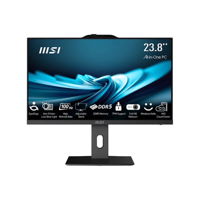 Моноблок MSI PRO AP242P 14M 23.8"(1920x1080 (матовый))/Core i5 14400(2.5Ghz)/16Gb/1000+256SSDGb/noDVD/ 730/BT/WiFi/Black/DOS + Wireless KB+M (9S6-AE0621-659)