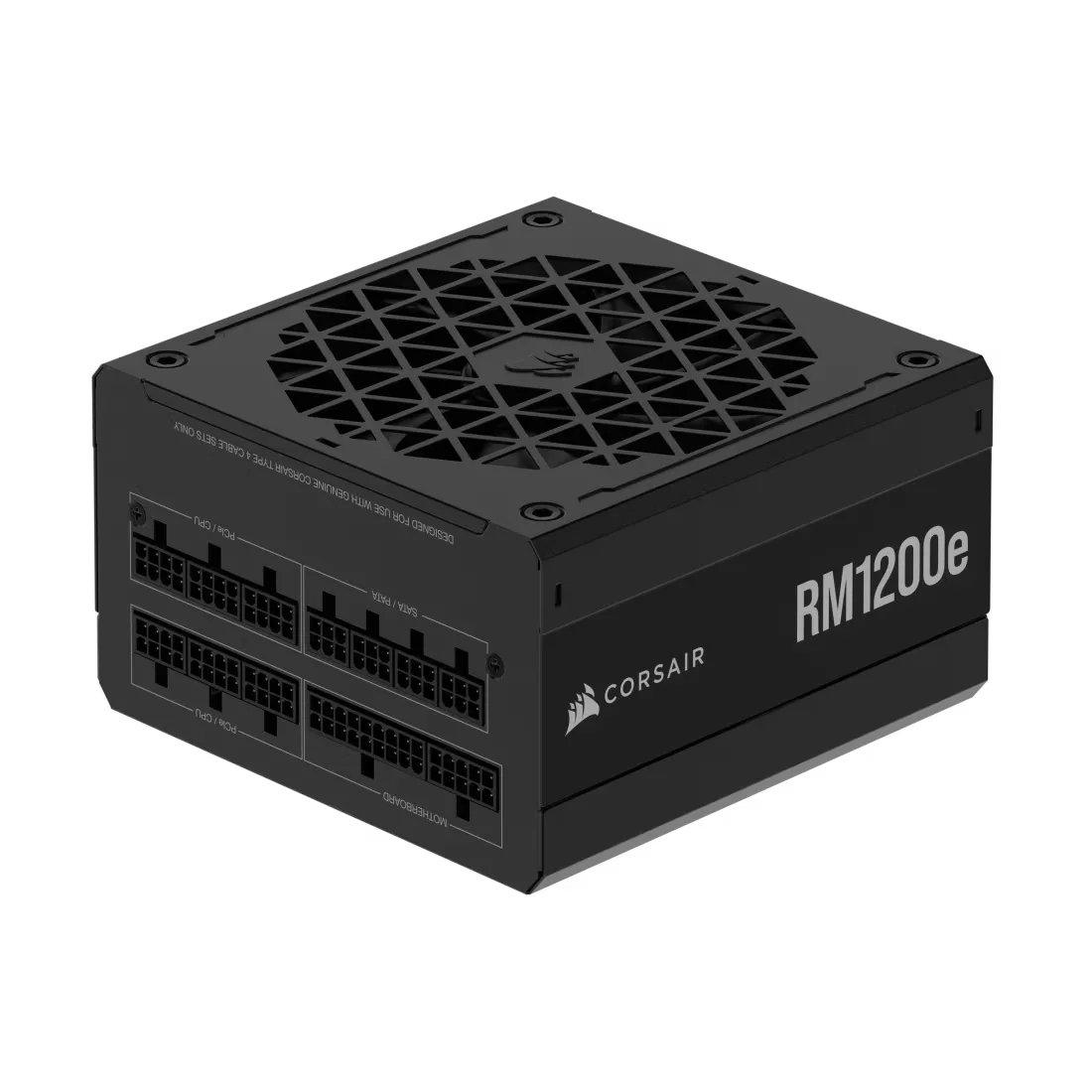 Блоки питания/ Power Supply Corsair RM1200e, 1200W 80+ Gold (ATX, 3.1, PCIe 5.1, Full modular, 1x24(20+4)pin, 1x16-pin PCIe, 2x4+4-pin CPU +12V (EPS), 4x4-pin Molex, 2x6+2-pin PCIe, 7xSATA3, 1xUSB Type-C, Active, 140x140mm, (CP-9020258-UK)