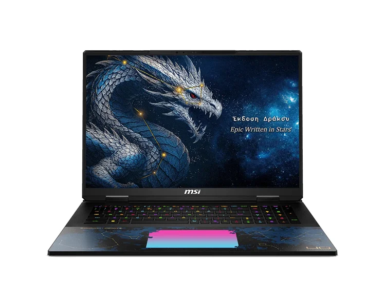 ноутбук MSI Titan 18 HX Dragon Edition Draco A2WJ Ultra9 290HX 18" 16:10 UHD+ (3840x2400)240Hz DDR5 96GB (48GB*2),4TB SSD (2TB+2TB),NV RTX 5090 (24GB GDDR7),99Whr,3,6kg,2y,Win11Home, (9S7-1824D6-1251)