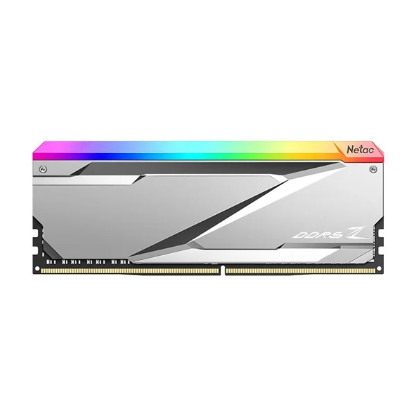 Память DDR 5 DIMM 32Gb (16Gbx2) 7200Mhz, Netac Z NTZED5P72DP-32S RGB DDR5-7200 32GB (16GB x 2) C32 Silver, с радиатором